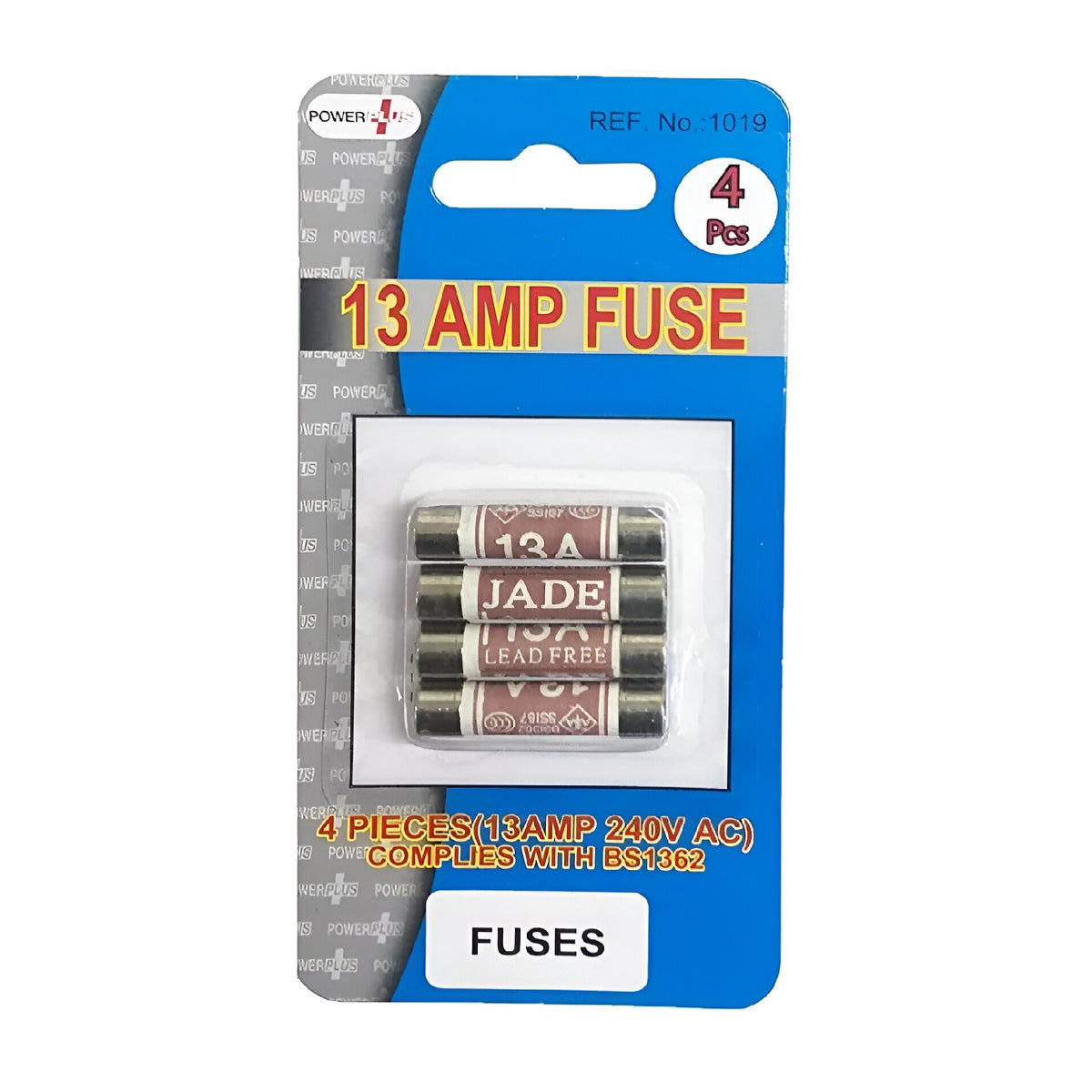 Powerplus Mains Plug Fuses Clear 13A Pack of 4 1019