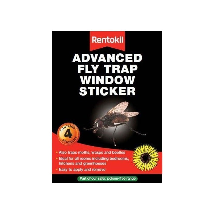 Rentokil Advanced Fly Traps Window Sticker Yellow Pack of 4 FW35