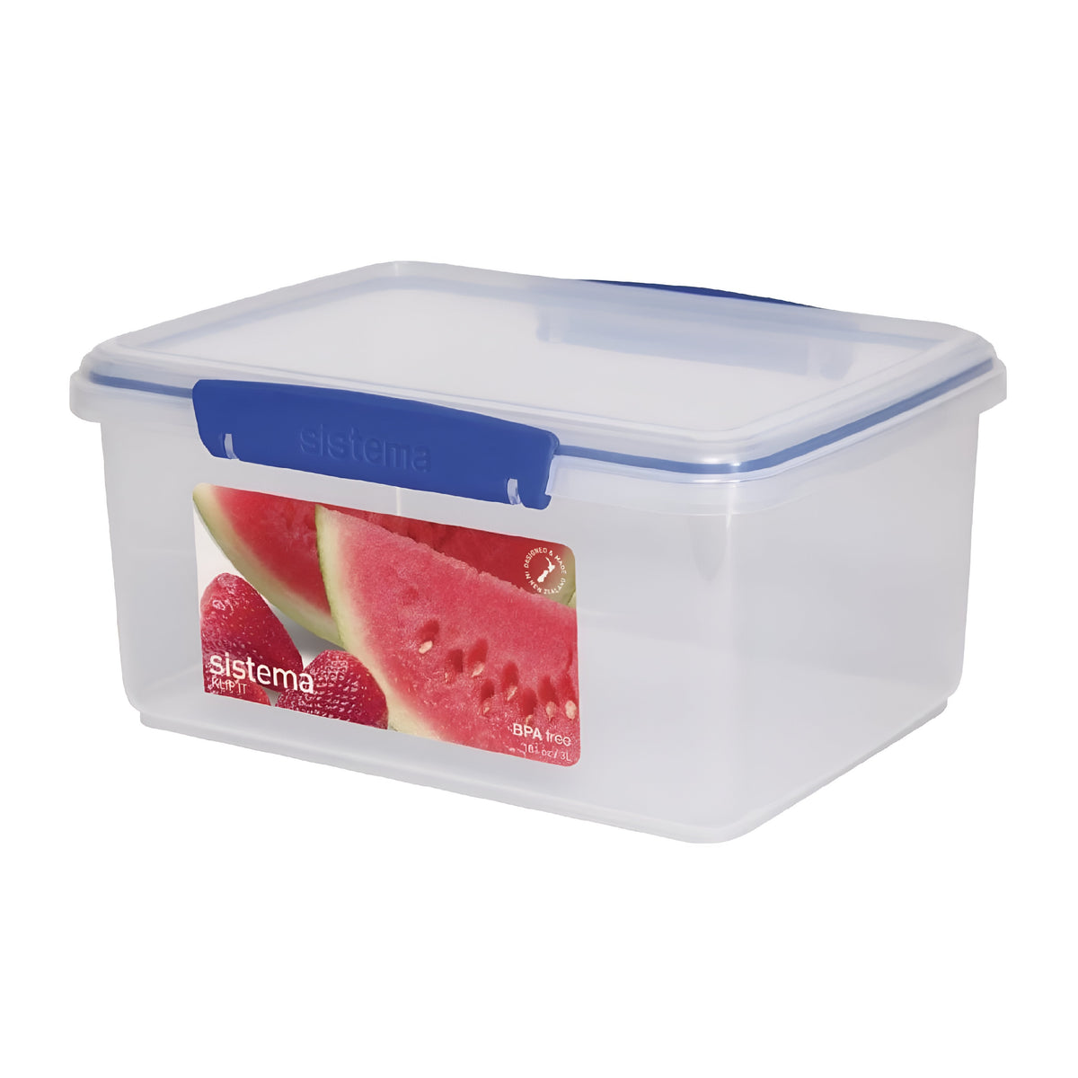 sistema-klip-it-plastic-rectangular-storage-container-clear-23.5cm-x-23.5cm-x-12cm-3ltr-01830--bpa-free