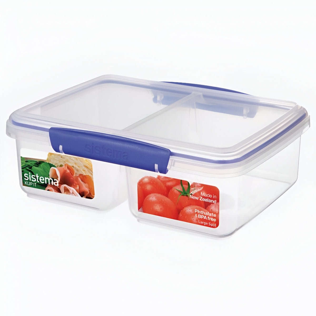 sistema-klip-it-plastic-storage-container-with-2-split-compartments-clear-23.5cm-x-17cm-x-8cm-2ltr-01720--bpa-free--phthalate-free