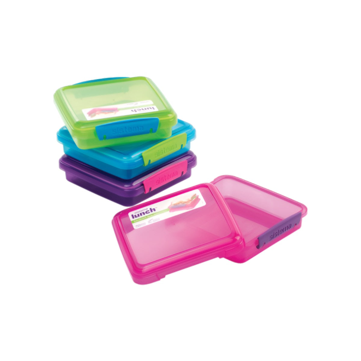 Sistema Klip It Sandwich Box Assorted 450ml Pack of 1 01646