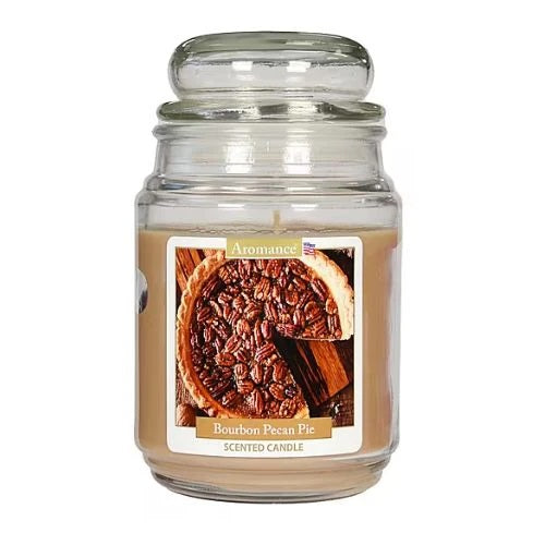 Aromance Bourbon Pecan Pie Scented Candle Jar Clear 18oz 1882