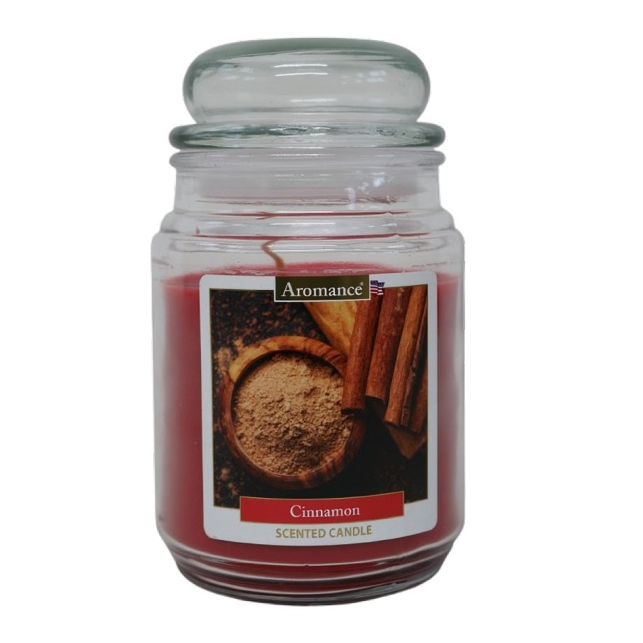 Aromance Cinnamon Scented Candle Jar Clear 18oz 1882