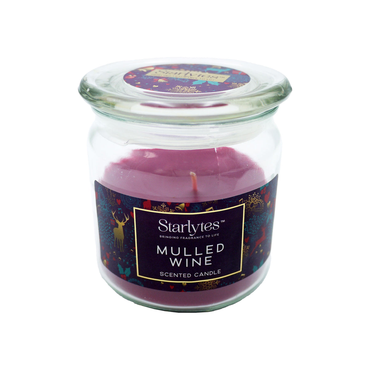 Starlytes Mulled Wine Scented Candle Purple 8oz 90630