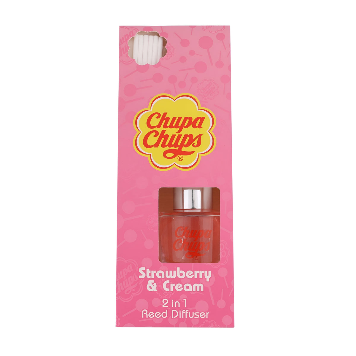 Chupa Chups 2 in 1 Reed Diffuser Strawberry and Cream Pink 30ml 90768