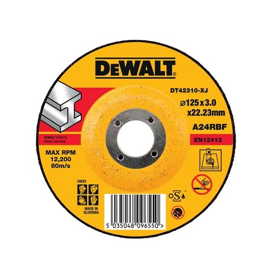 Dewalt Heavy-Duty Metal Cutting Disc Yellow 125mm x 3mm x 22.23mm DT42310-XJ