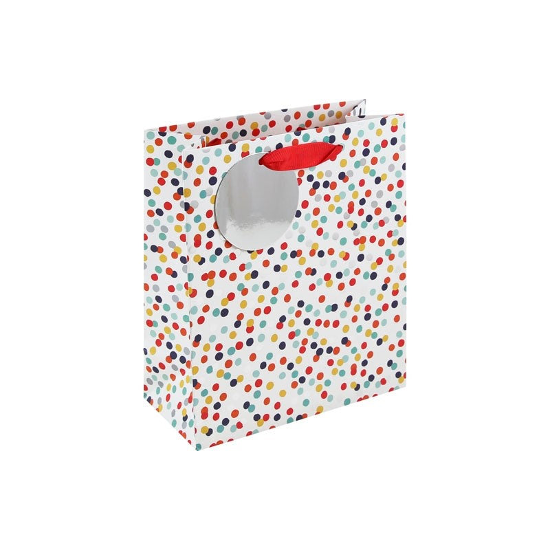 Eurowrap Multi Dots Medium Gift Bag Multicoloured 215mm x 253mm x 102mm Pack of 6 33940-3C