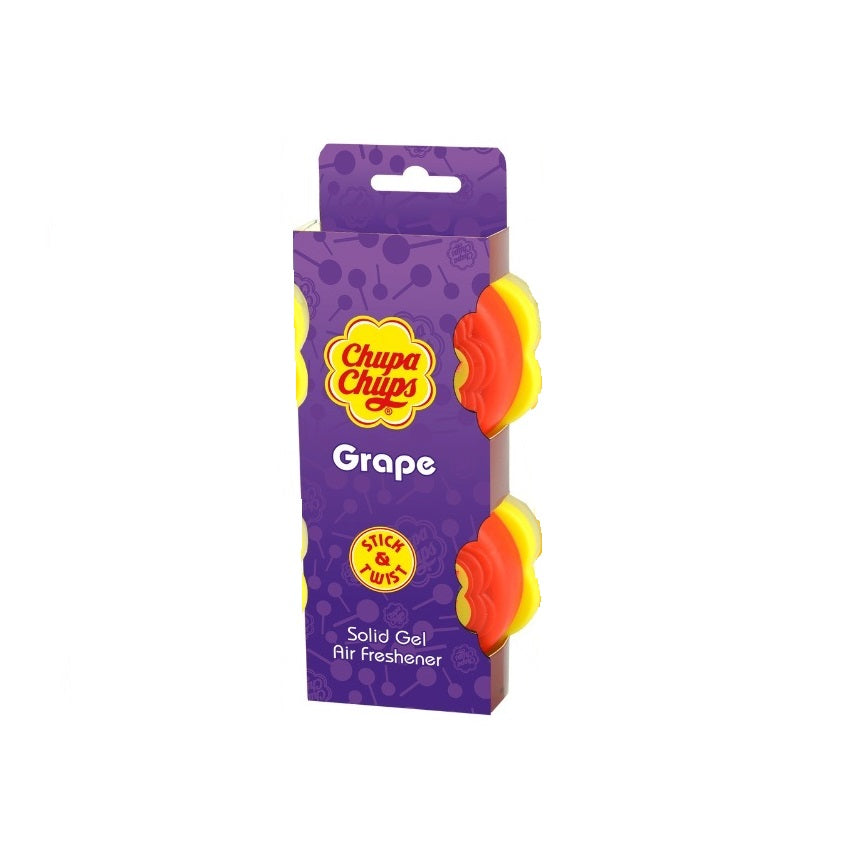 Chupa Chups Grape Stick and Twist Solid Gel Air Freshener Red and Yellow Pack of 2 45711