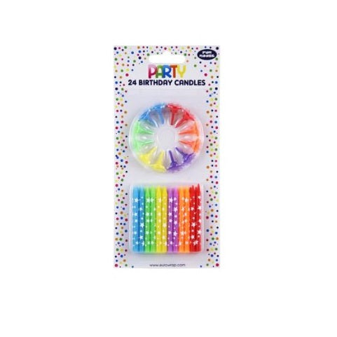 Eurowrap Star Candle Set Assorted Pack of 24 33703-MC