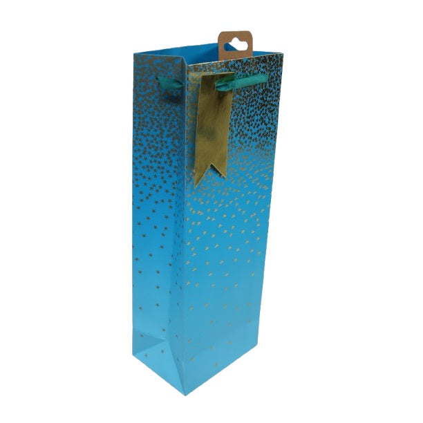 Clairefontaine Eurowrap Bottle Gift Bag with Handles Teal 127mm x 355mm x 90mm Pack of 6 29838-4C