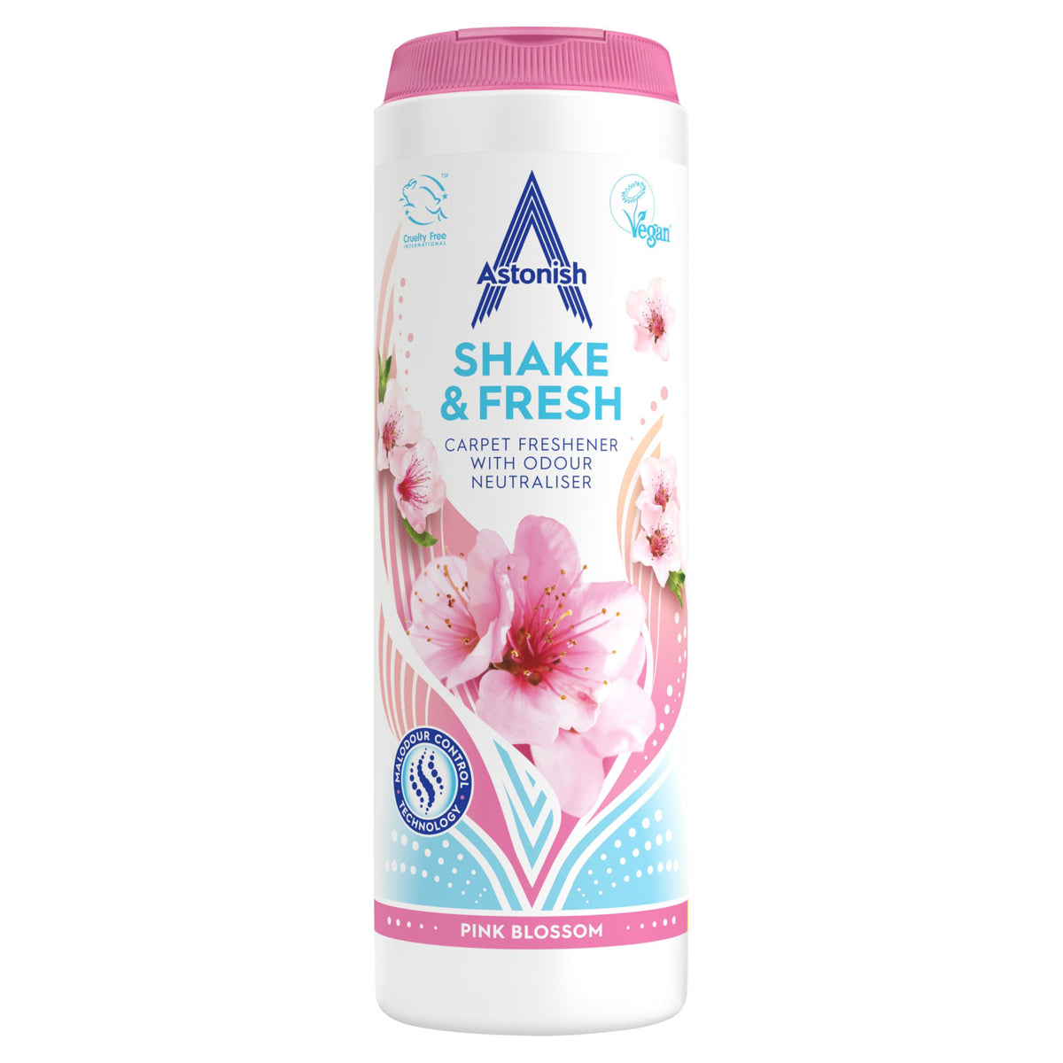 Astonish Shake and Fresh Carpet Freshener Pink Blossom Multicoloured 350g 2255L-2 | With Odour Neutraliser | Malodour Control Technology