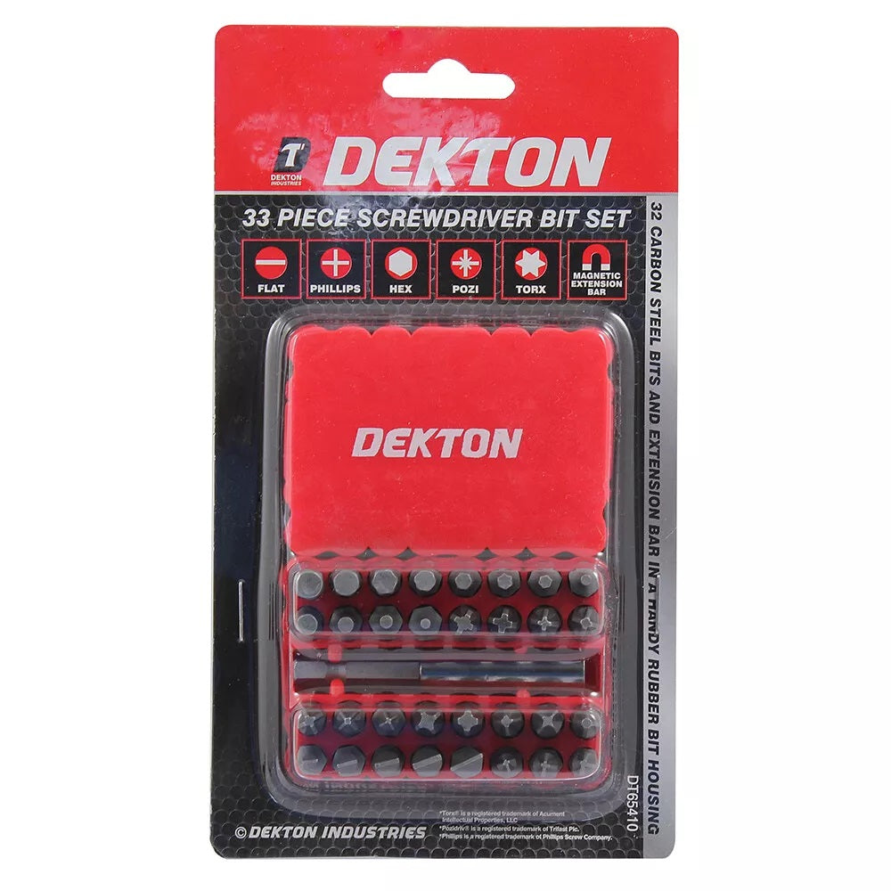 Dekton Screwdriver Bit Set Silver Pack of 33 DT65410