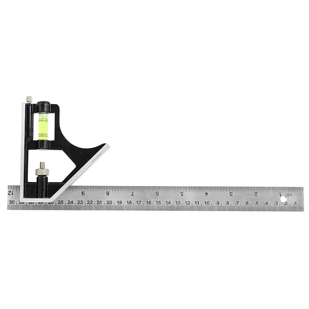 Dekton Combination Square Ruler Kit Silver 12-Inch 07890 | Includes Built in Spirit Level and Scriber