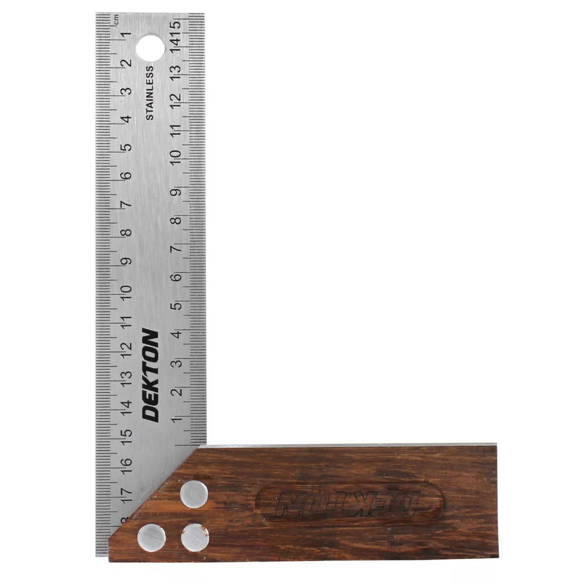 Dekton Mini Tri Square Silver 6-Inch DT55325 | Polished Hardwood with Steel Blade for Durability | Precise 90 Degree | Ideal for Carpentry