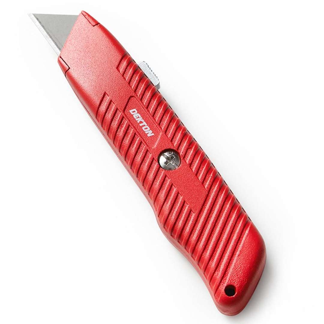 Dekton Utility Knife Red 6-Inch DT60105 | Heavy Duty Die Cast | 8 Steps Smooth Retraction
