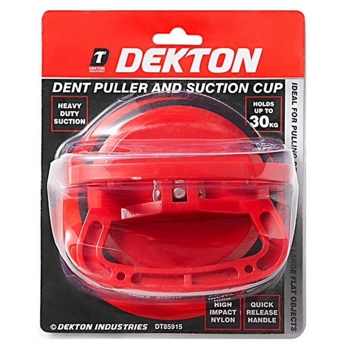 Dekton Dent Puller and Suction Cup Red DT85915 | Heavy Duty Suction | Holds Upto 30Kg | High Impact Nylon | Quick Release Handle