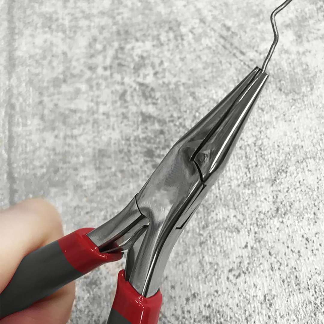 Dekton Heavy Duty Mini Extra Long Nose Pliers Black and Silver DT20216 | Anti Slip Grips | Spring Release | Heat Treated Carbon Steel