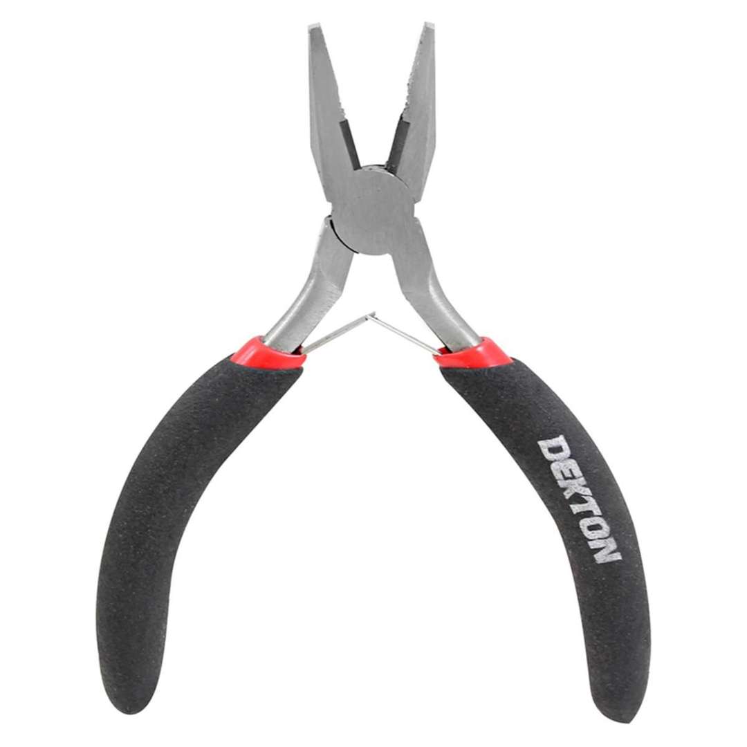 Dekton Heavy Duty Mini Combination Pliers Black and Silver DT20212 | Anti Slip Grips | Spring Release | Heat Treated Carbon Steel