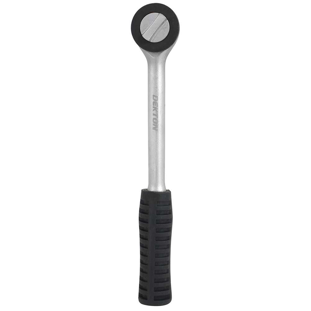 Dekton Heavy Duty Ratchet Handle with Spinner Black and Silver 0.5-Inch DT85224 | Heat Treated Carbon Steel
