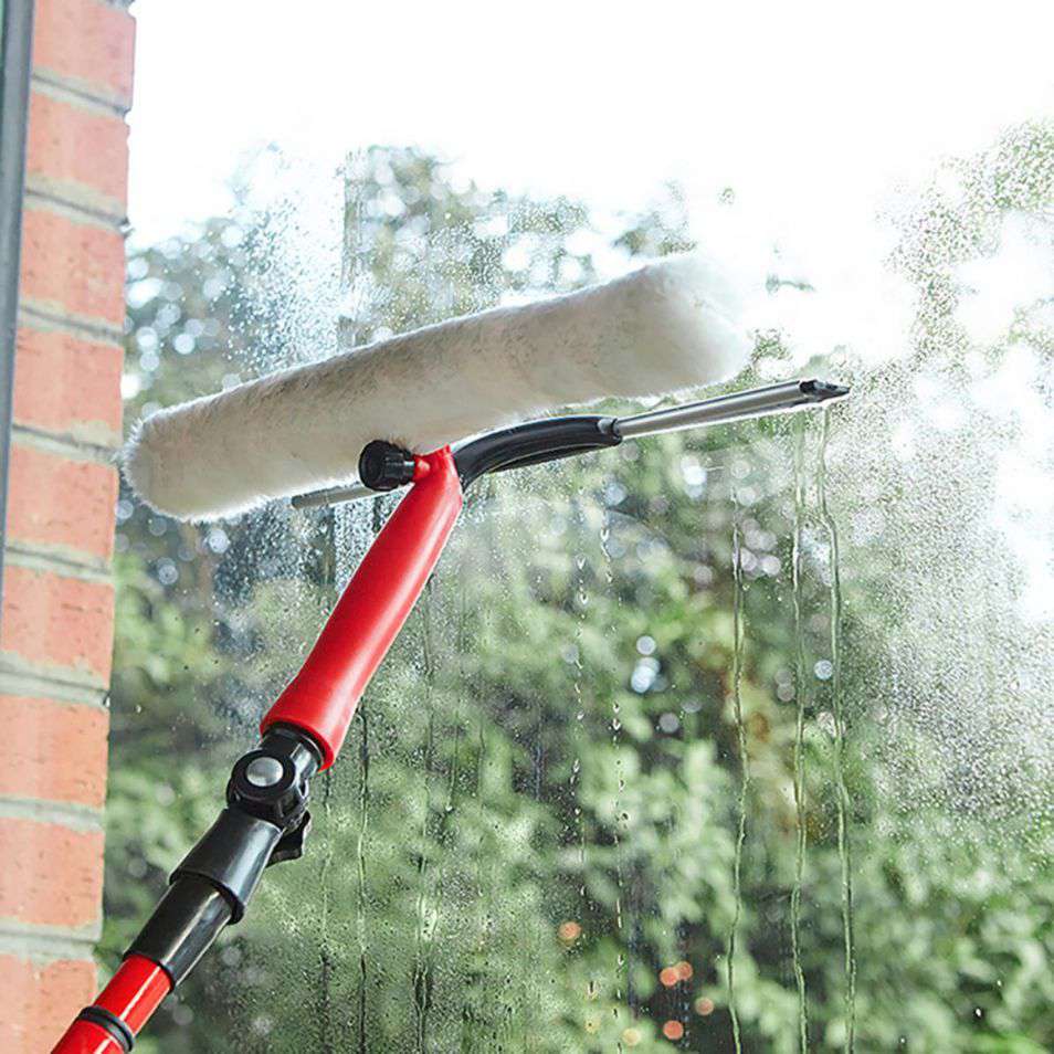 Dekton Telescopic Window Cleaning Kit Red and Black DT95110 | Extendable Window Cleaning Kit with Squeegee