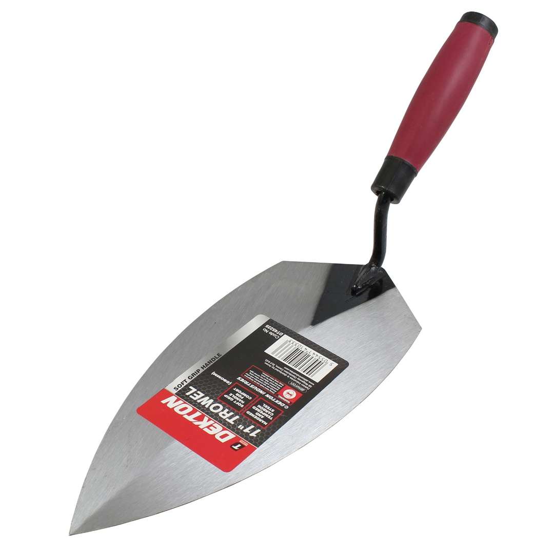 Dekton Brick Trowel with Soft Grip Handle Silver 11-Inch DT45225