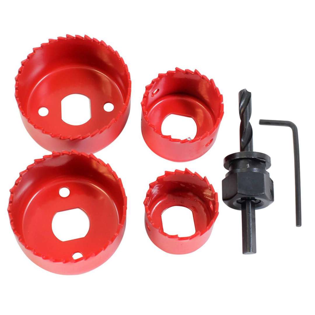 Dekton Holesaw Kit Red Assorted 6-Piece DT45805 | Includes Allen Key and Arbor