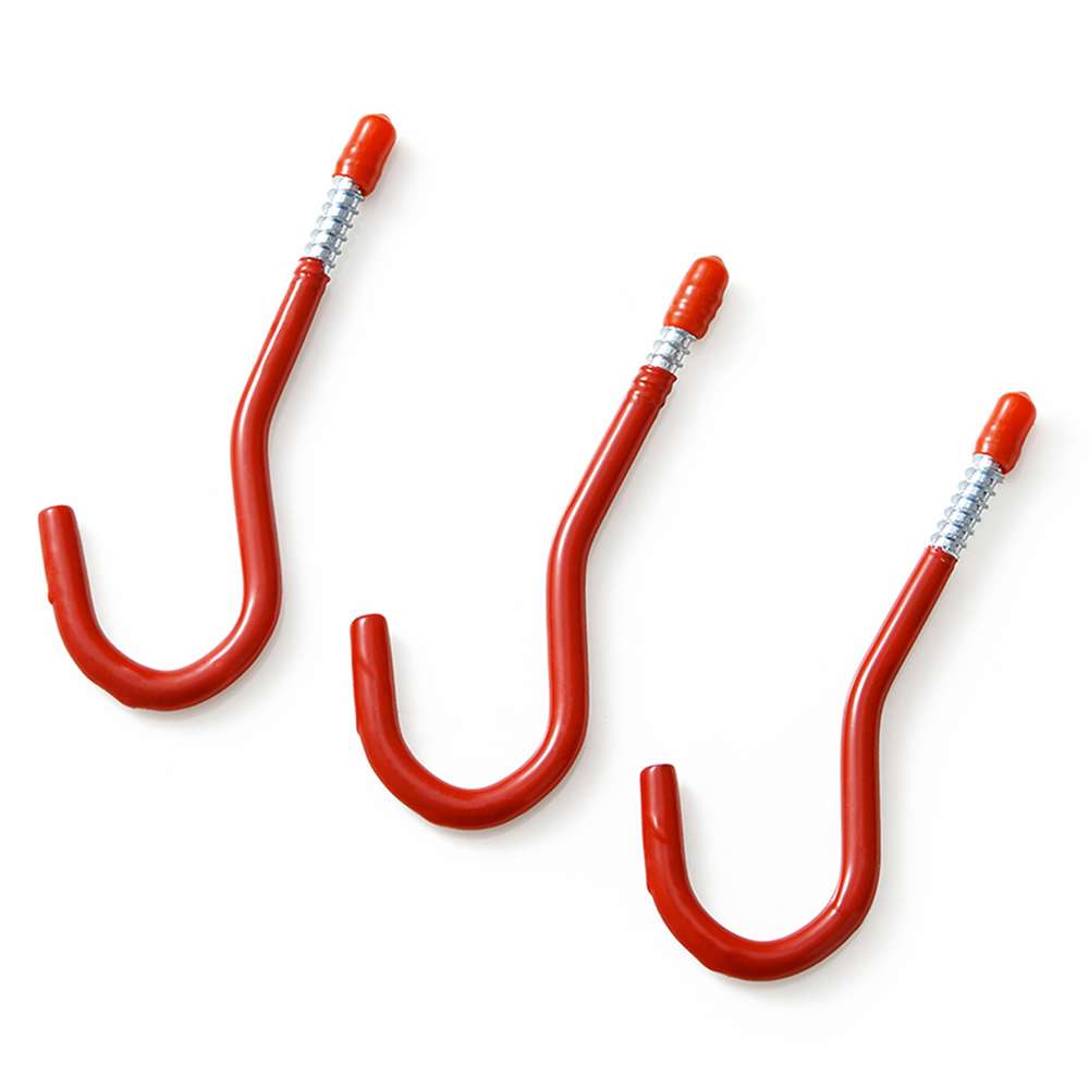 Dekton All Purpose Hooks Red 2-Inch Pack of 3 DT70550 | Plastic Coating Prevents Scratches | Ideal for Hanging Tools