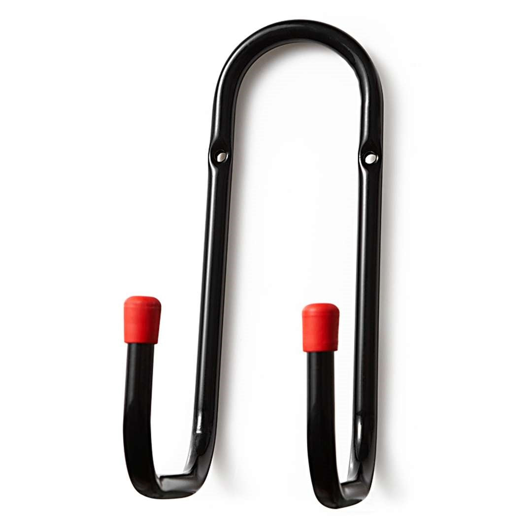 Dekton Heavy Duty Tubular Double Hook Black 100mm DT70560 | Double Hook with Rubber End Caps to Prevent Scratches | Ideal for Hanging Ladders Bycyles and Tools
