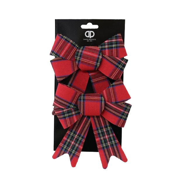 Davies Tartan Bow Red 13cm x 17cm 60085