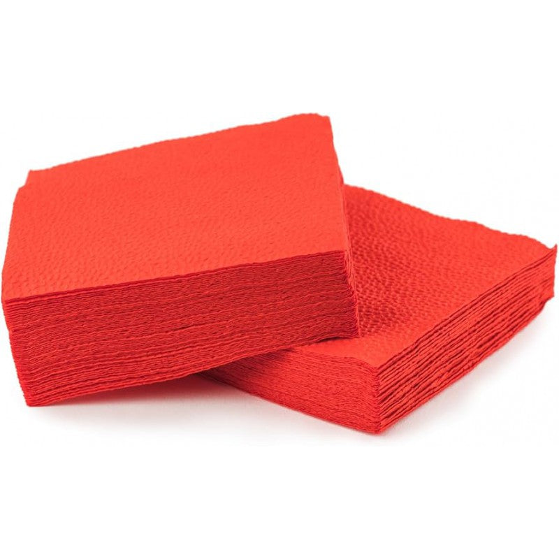 DID Premium Quality Disposable 2ply Napkins Red 33cm x 33cm Pack of 100 DD9970 | For Parties-Weddings and General Catering Use