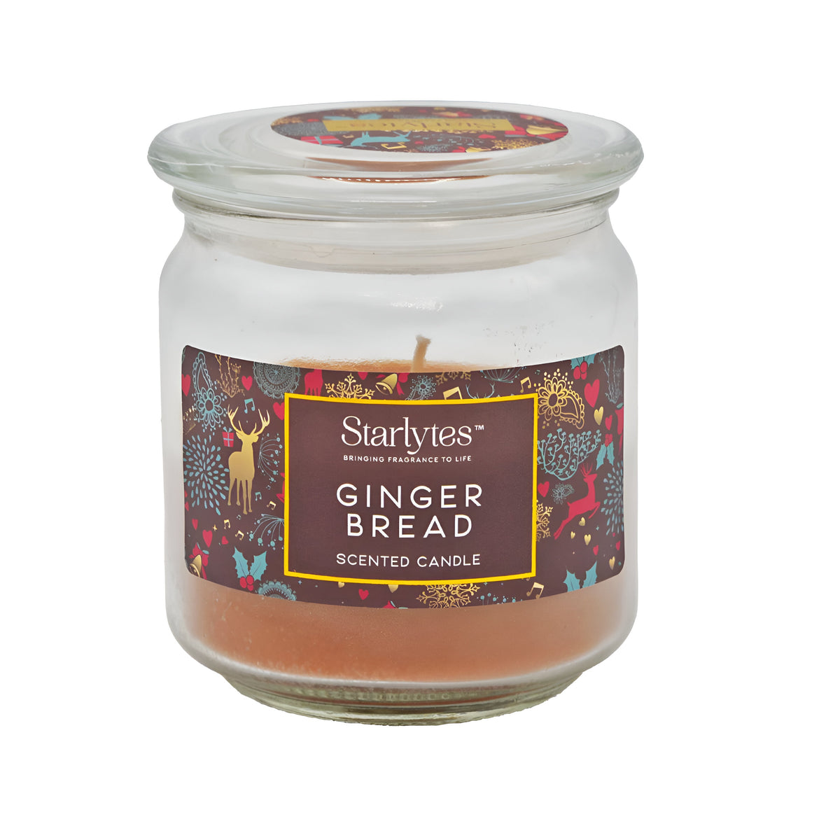 Starlytes Scented Candle Jar Ginger Bread Brown 8oz 90628