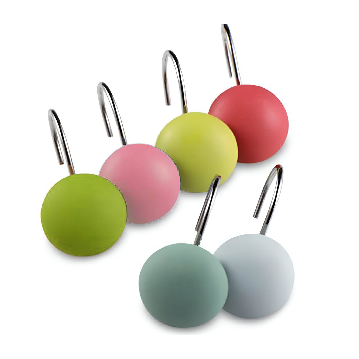 Harewood International Polka Dot Shower Hooks Multicolour 4cm x 4cm Pack of 12 HOO04
