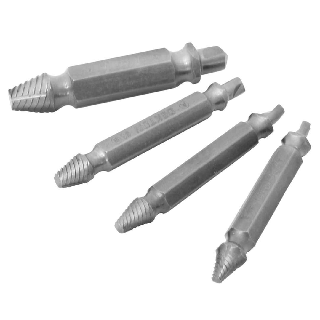 Dekton Remove-It Damaged Screw Remover Silver Pack of 4 DT65924 | Removes Any Screw or Bolt | Durable Hardened Steel Bits | Quick and Easy to Use