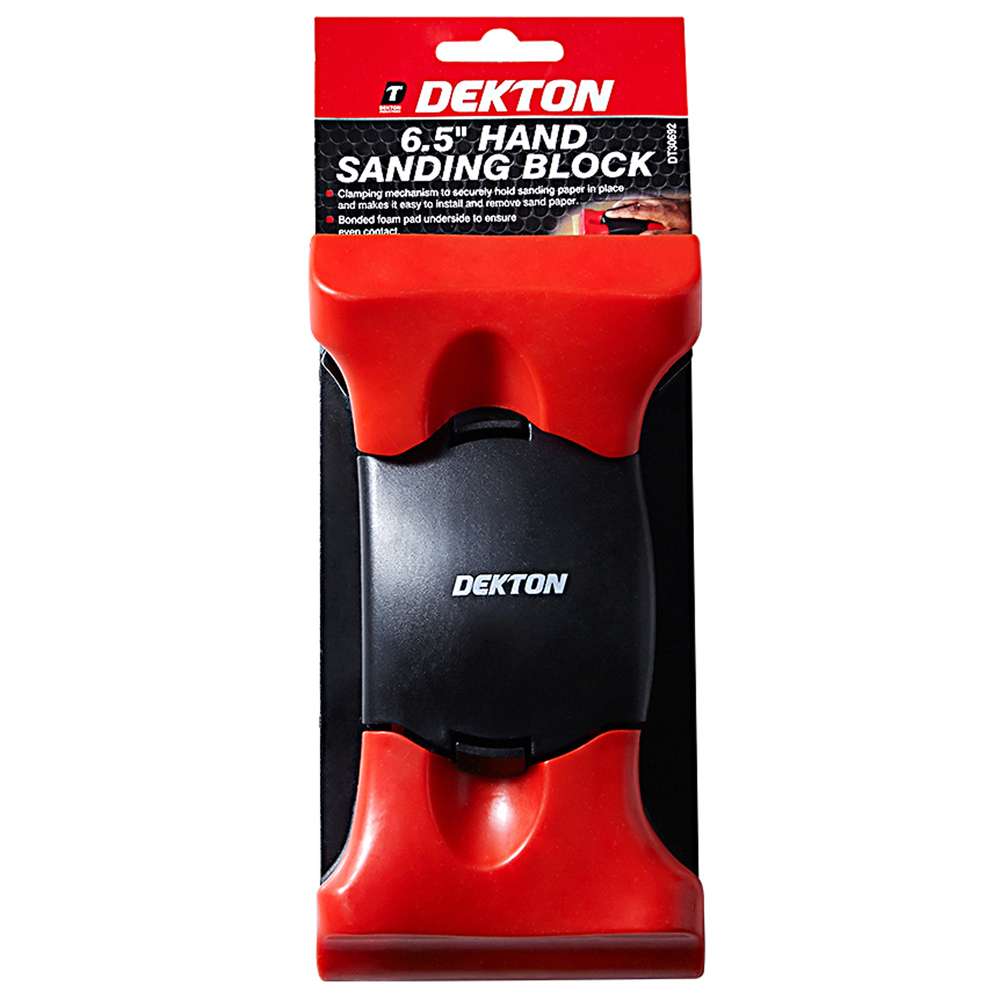 Dekton Hand Sanding Block Red and Black 6.5-Inch DT30692