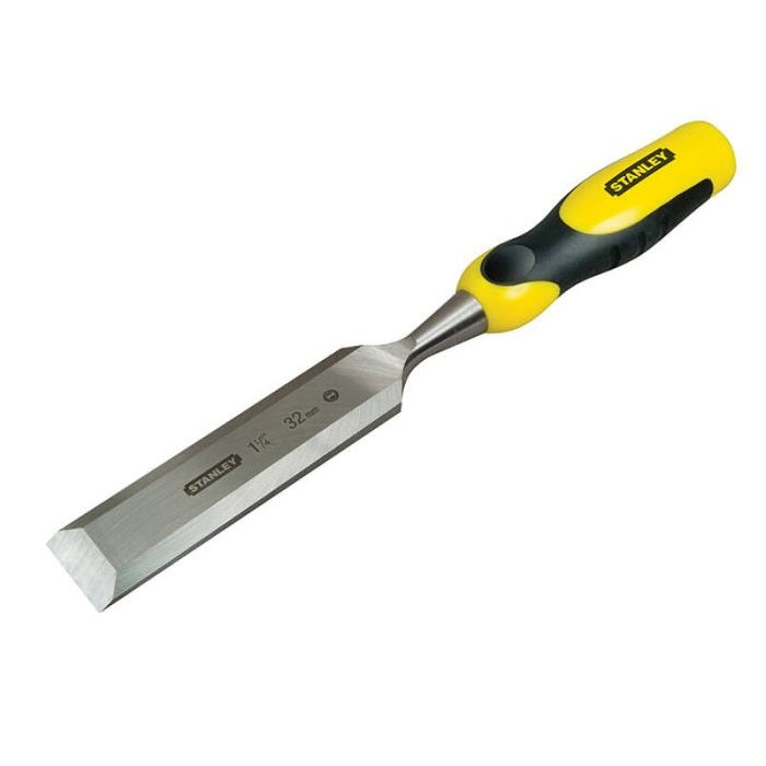 Stanley DynaGrip Bevel Edge Carbon Steel Chisel with Strike Cap Yellow and Black 32mm STA016881