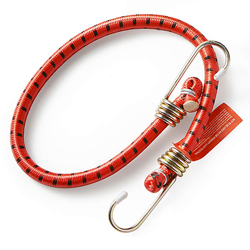 Dekton Bungee Cord Red 48-Inch x 12mm DT70652 | Heavy Duty Zinc Plated Steel Hooks
