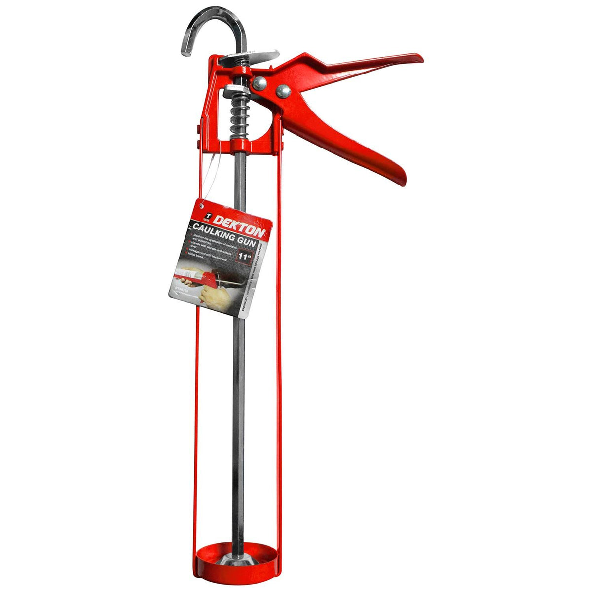 Dekton Metal Frame Caulking Gun Red and Silver 11-Inch DT95750