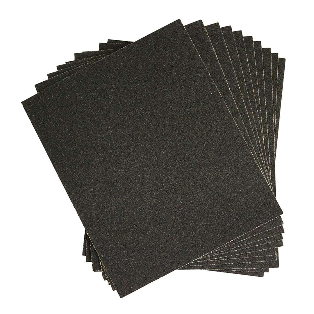 Dekton Wet and Dry 320 Grit Sanding Sheets Black 280mm x 230mm Pack of 10 DT80782 | Silicon Carbide Waterproof Sheets