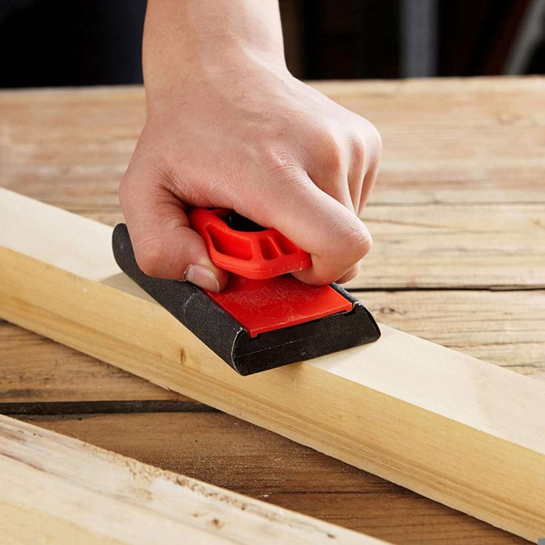 Dekton Sanding Block Red and Black 4.5-Inch DT30693 | Shaped to Sand Corners Curves and Flats | Lightweight and Easy to Use
