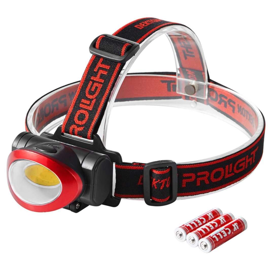 Dekton Pro Light XA55 Pathfinder Head Torch Red and Black DT50511 | 55 Lumens | 3 Modes | High Intensity LED | One Button Action