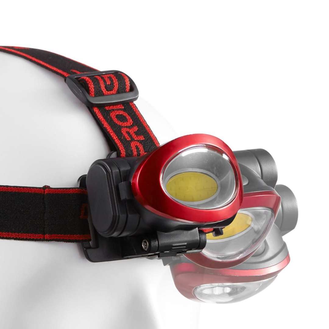 Dekton Pro Light XA55 Pathfinder Head Torch Red and Black DT50511 | 55 Lumens | 3 Modes | High Intensity LED | One Button Action