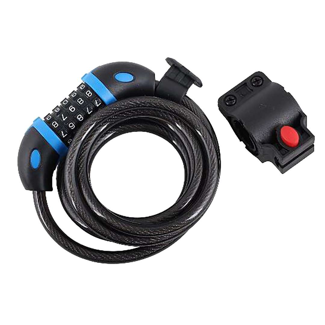 Dekton 5 Digit Combination Cable Lock with Holder Black and Blue 12mm x 1500mm DT71210