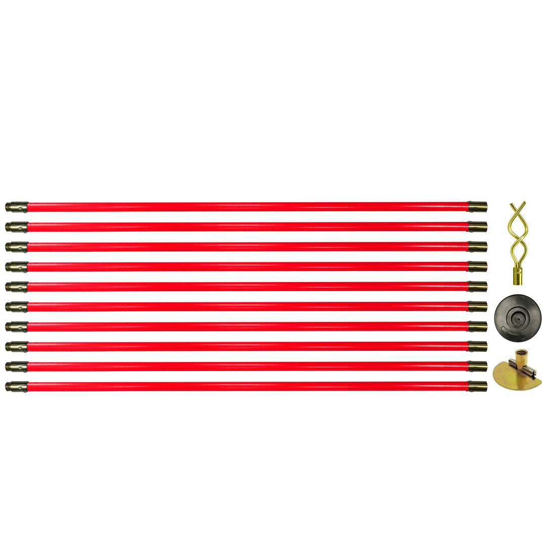 Dekton Drain Rod Set Red Pack of 14 DT30311 | Includes Bonus Drop Scraper and Storage Bag