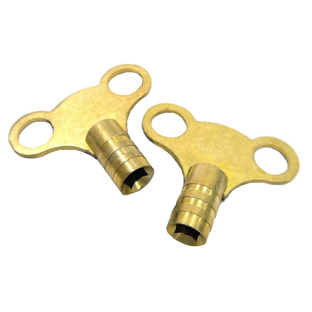 Dekton Solid Radiator Keys with Square Opening Brass Pack of 2 DT30395 | Suitable for Bleeding Radiators | Solid Brass Design