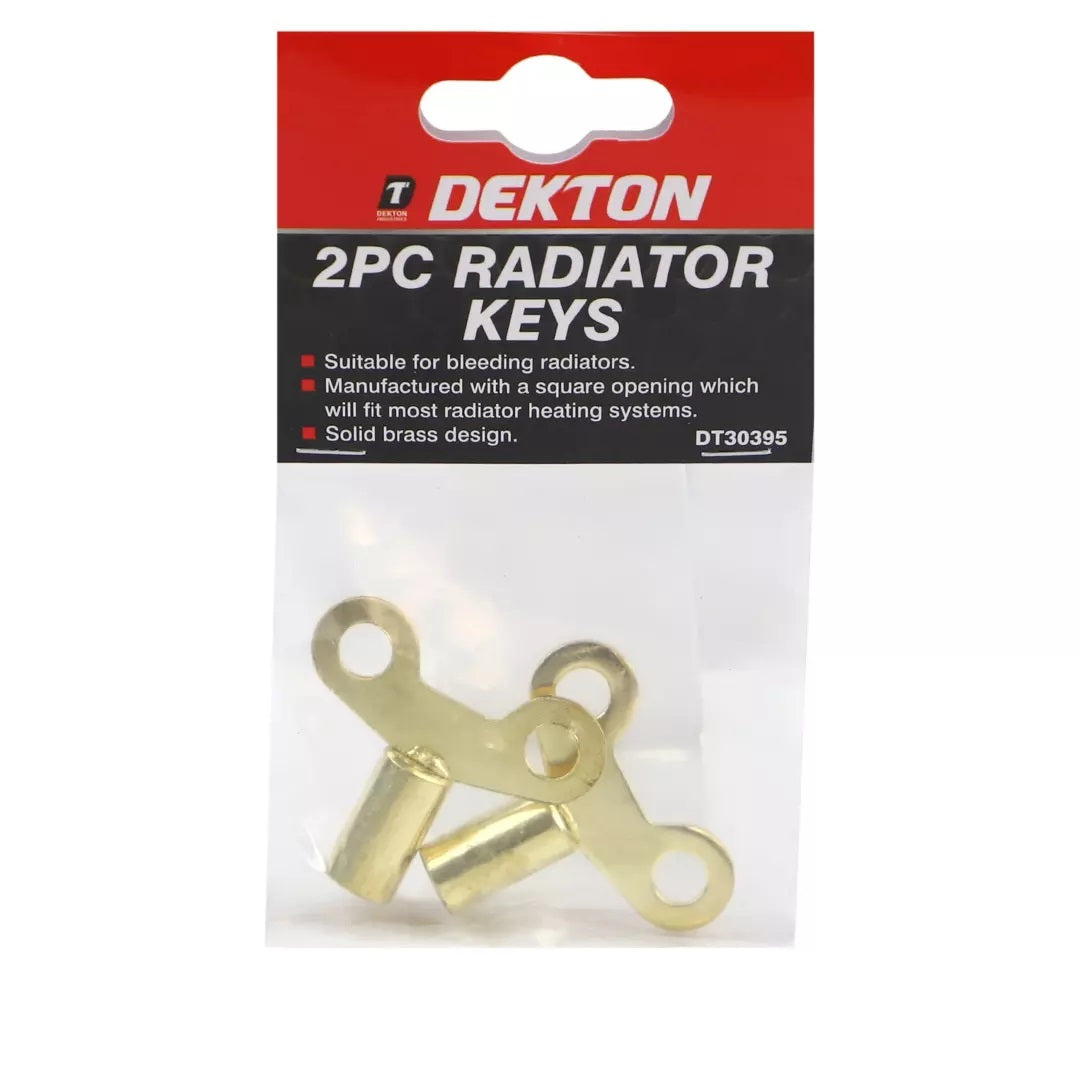 Dekton Solid Radiator Keys with Square Opening Brass Pack of 2 DT30395 | Suitable for Bleeding Radiators | Solid Brass Design