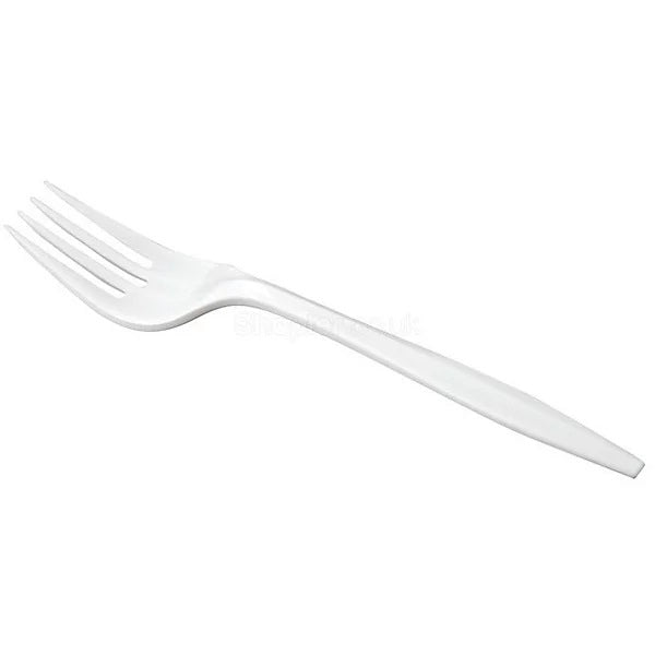 DID Plastic Reusable Forks White Pack of 100 BV9801 | Ideal for Parties | Washable