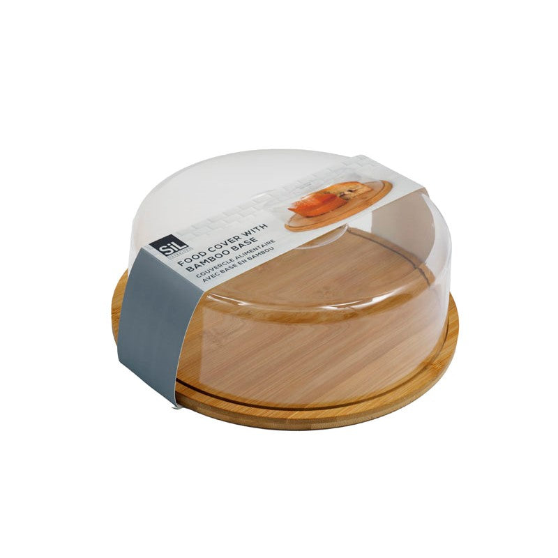 SiL Round Bamboo Base Foodcover Brown 280mm x 83mm x 280mm 271g KG3462