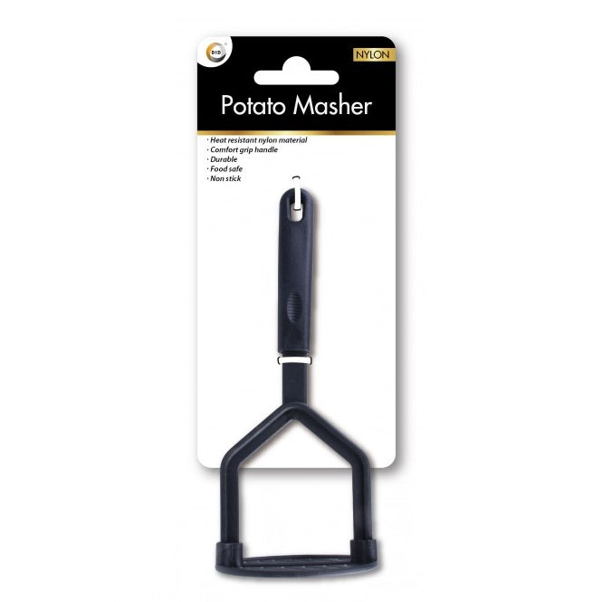 DID Non-stick Nylon Potato Masher Black KW8356 | Heat Resistant | Food Safe | Durable | Comfort Grip Handle