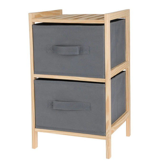 Storage Cabinet with 2 Non Woven Storage Boxes Grey 27.5xm x 25cm x 46cm 906017