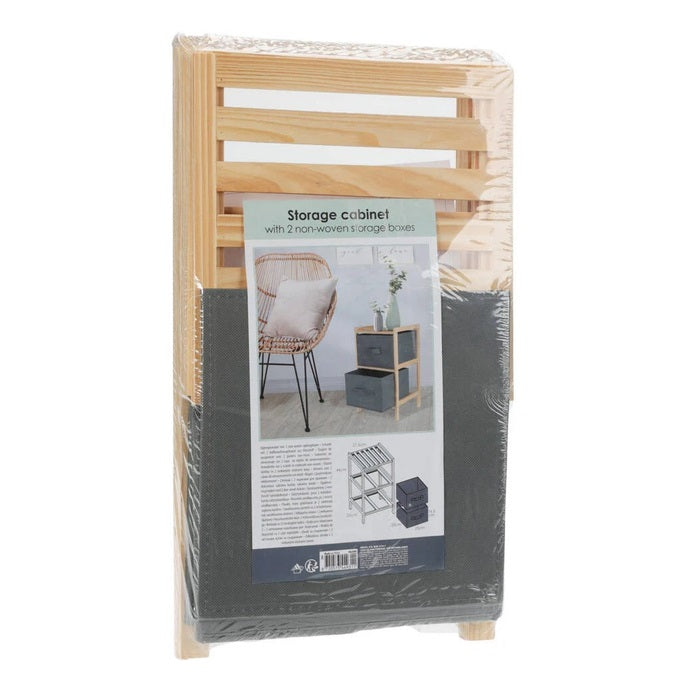 Storage Cabinet with 2 Non Woven Storage Boxes Grey 27.5xm x 25cm x 46cm 906017